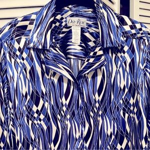 Da-Rue Royal Blue and Black Blouse